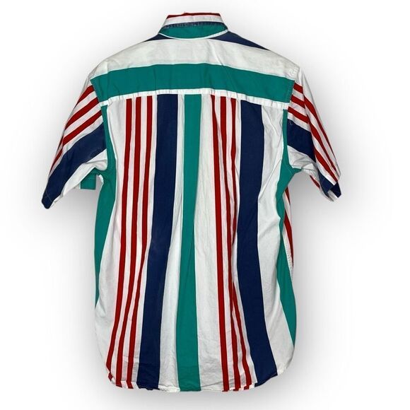 Sears Roebuck And Co 100% Cotton Striped Shirt Vintage Streetwear 90s Size Med - Picture 3 of 16